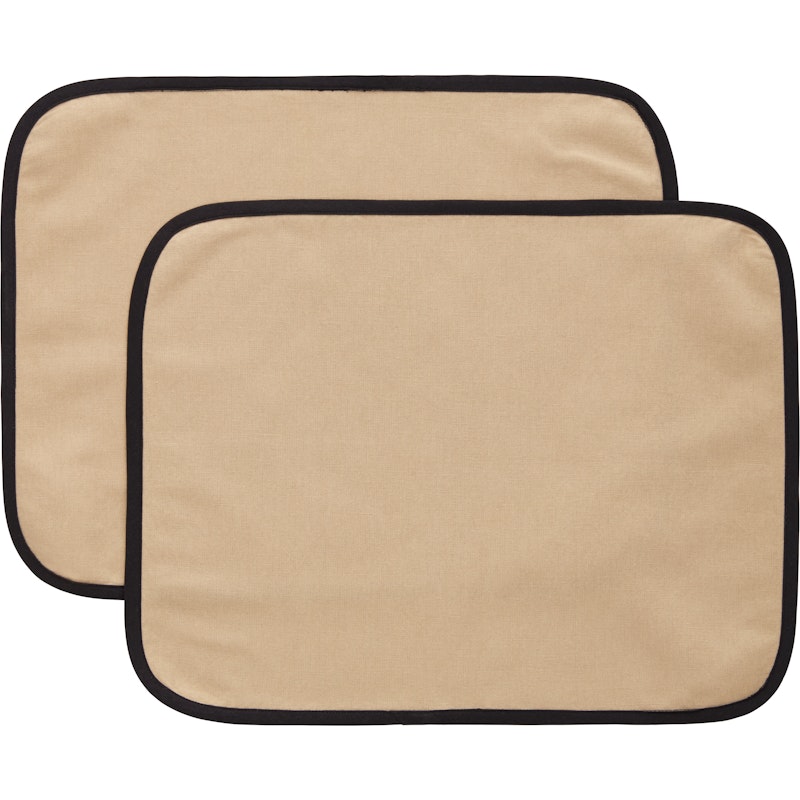 Elvira Placemat 35x45 cm 2-pack, Natural / Black