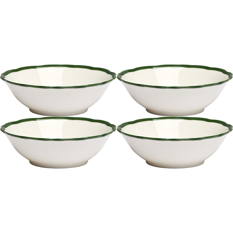 Fleur Bowl 15 cm 4-pack, Dark Green