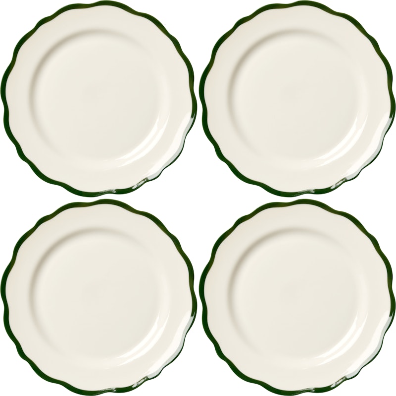 Fleur Side Plate 21 cm 4-pack, Dark Green