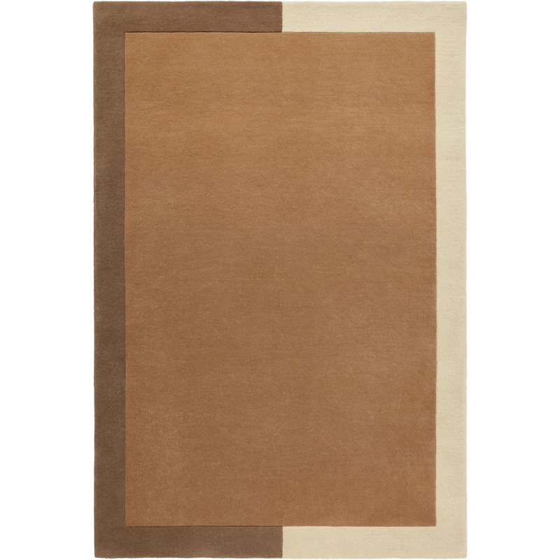 Frame Wool Rug 250x350 cm, Cinnamon / Beige