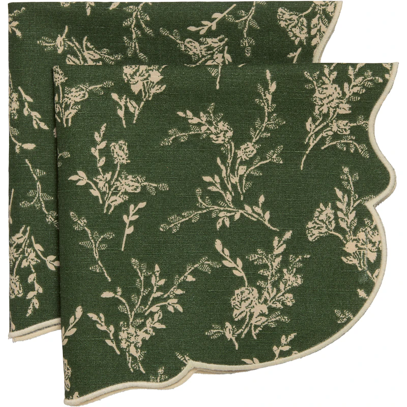 Gia Napkin Flower 45x45 cm 2-pack, Green