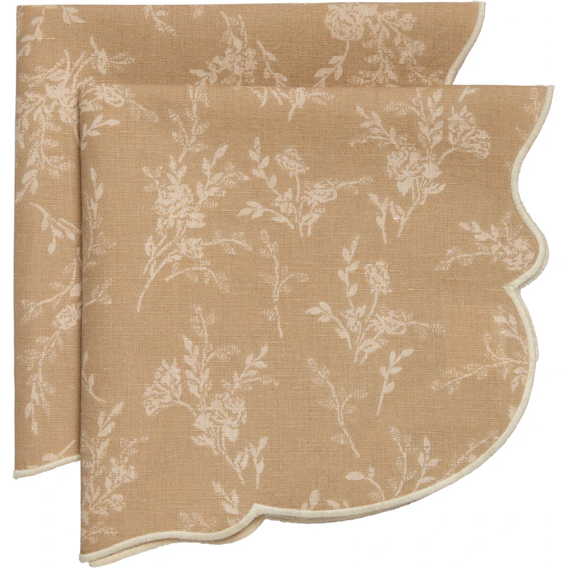 Gia Napkin Flower 45x45 cm 2-pack, Beige