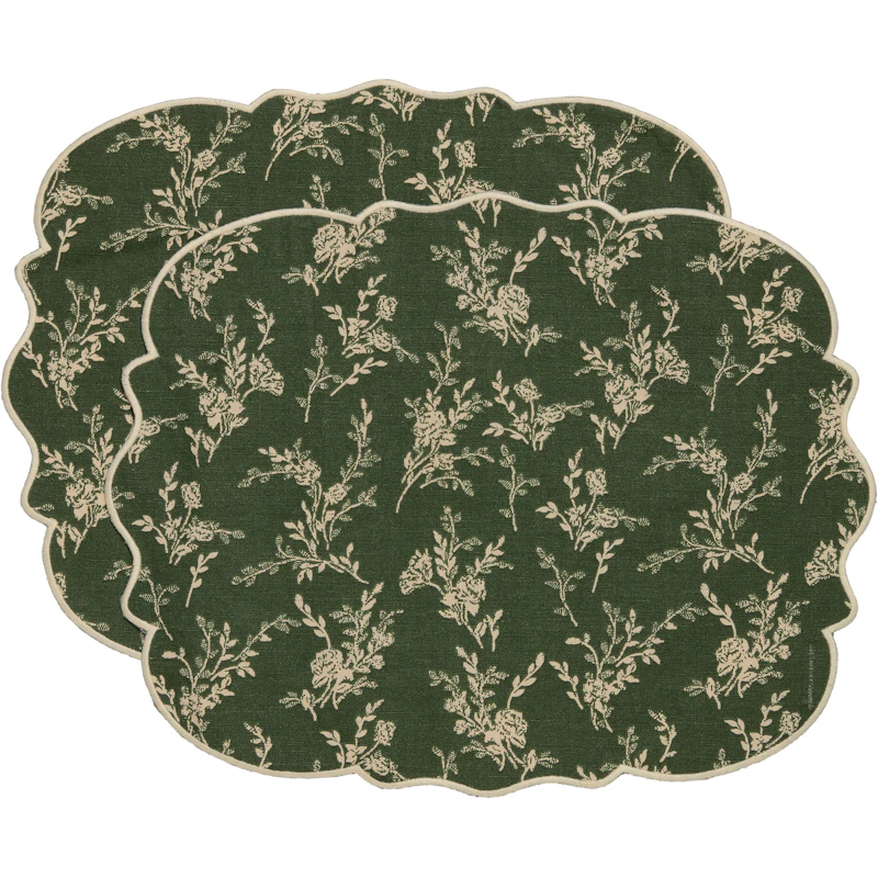Gia Placemat Flower 35x45 cm 2-pack, Green