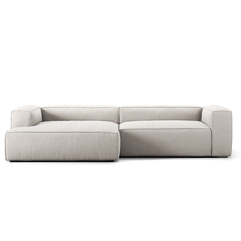 Grand 3 Seater Sofa chaise Longue Left, Moon White