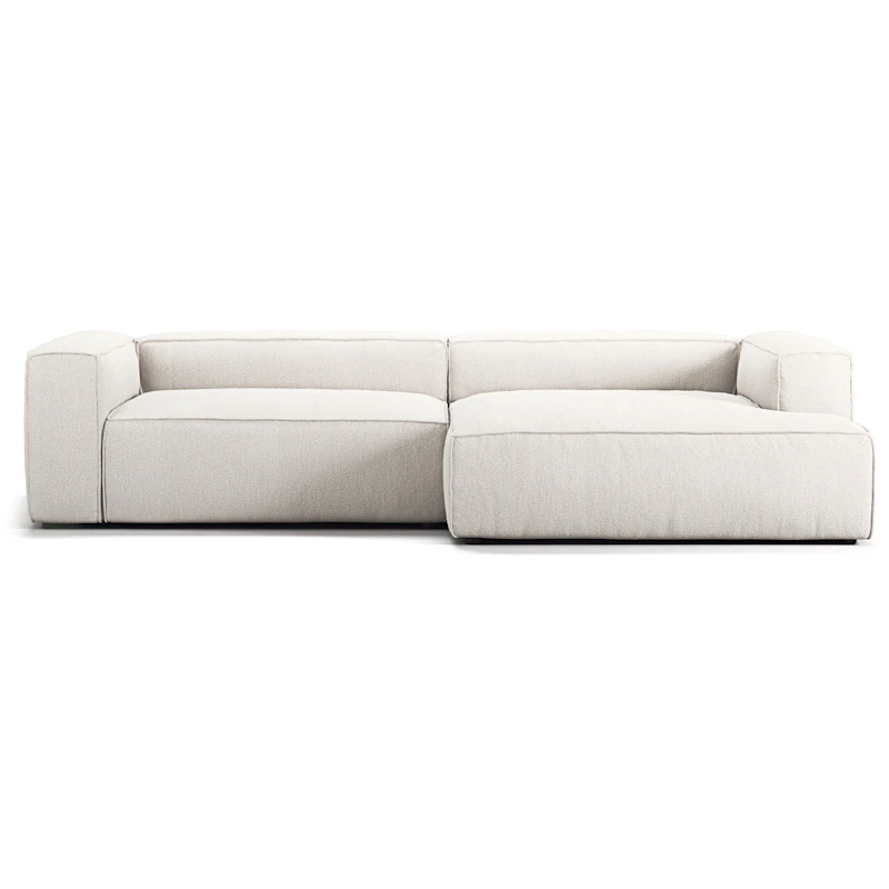 Grand 3 Seater Sofa chaise Longue Right, Steam White