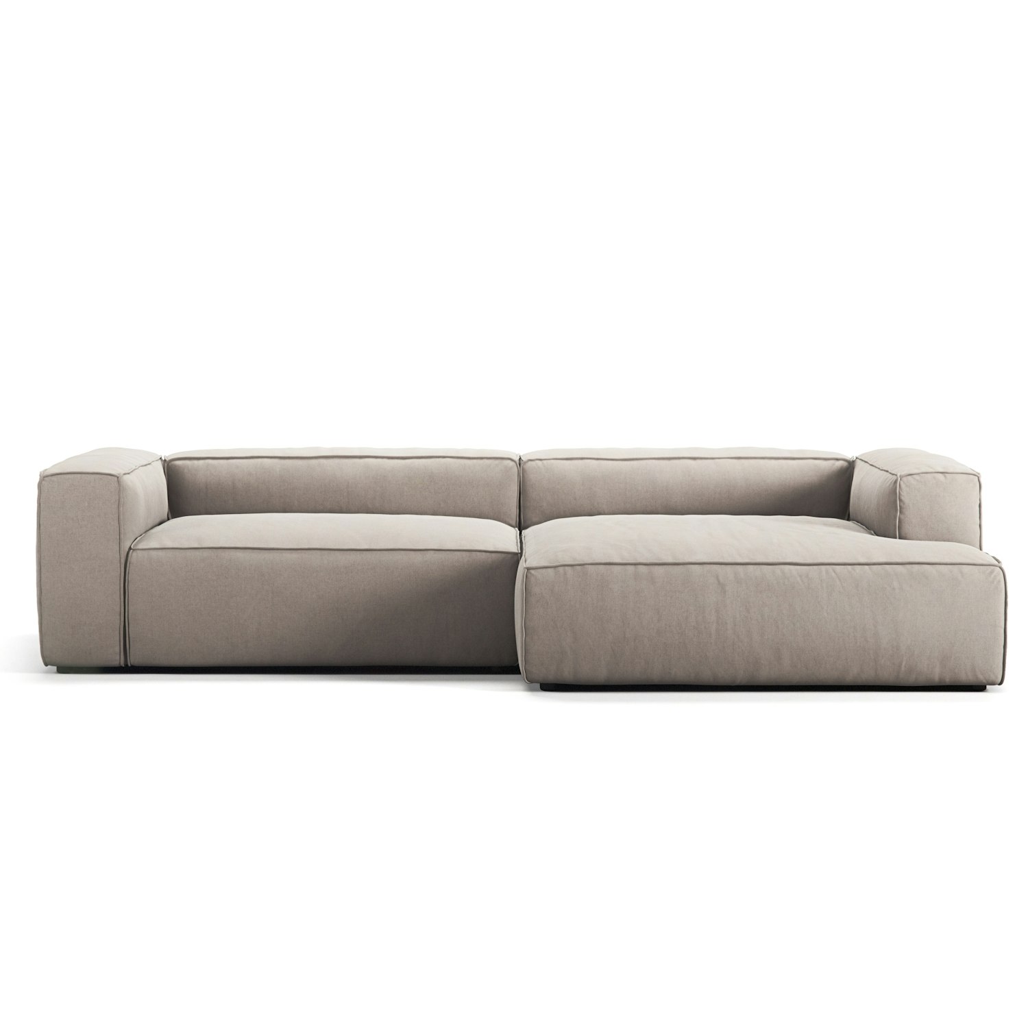 Grand 3 Seater Sofa chaise Longue Right Sandshell Beige RoyalDesign