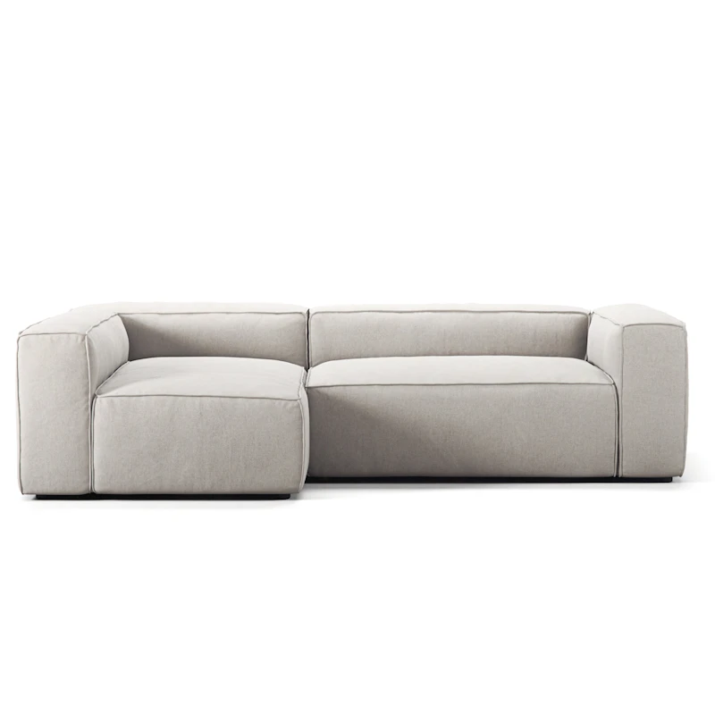 Grand 3 Seater Sofa Divan Left, Moon White