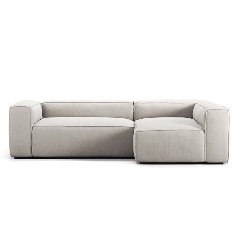 Grand 3 Seater Sofa Divan Right, Moon White