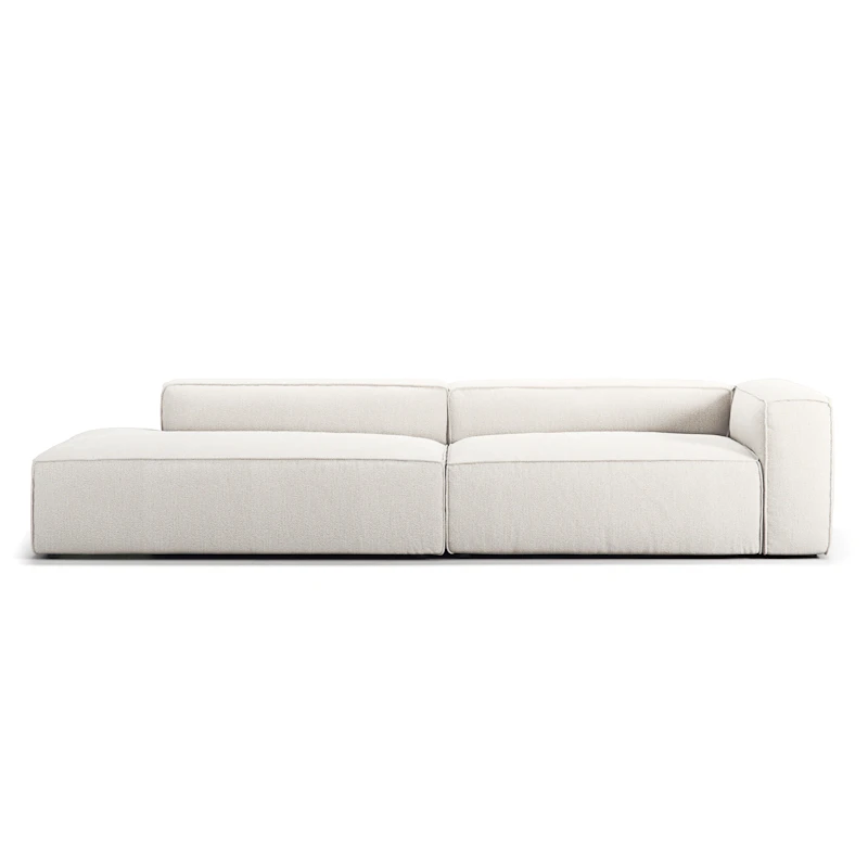 Grand 3 Seater Sofa open end Left, Steam White