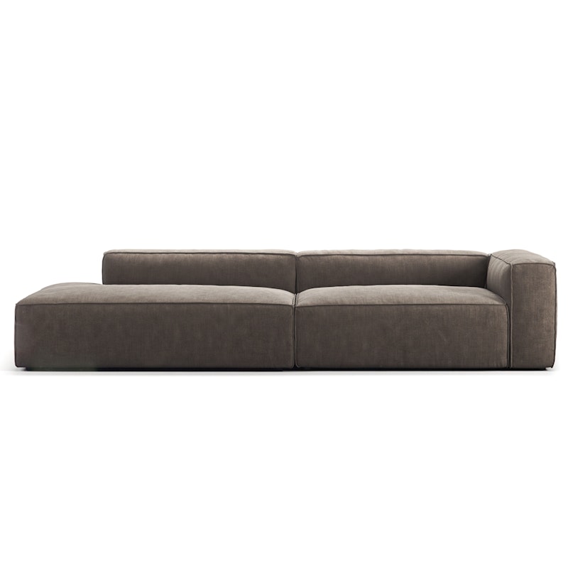 Grand 3 Seater Sofa open end Left, Mole Brown