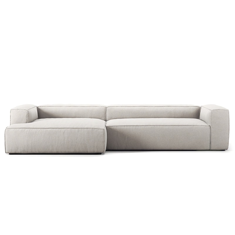 Grand 4 Seater Sofa chaise Longue Left, Moon White