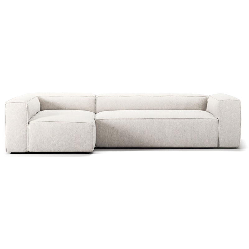 Grand 4 Seater Sofa Divan Left, Steam White