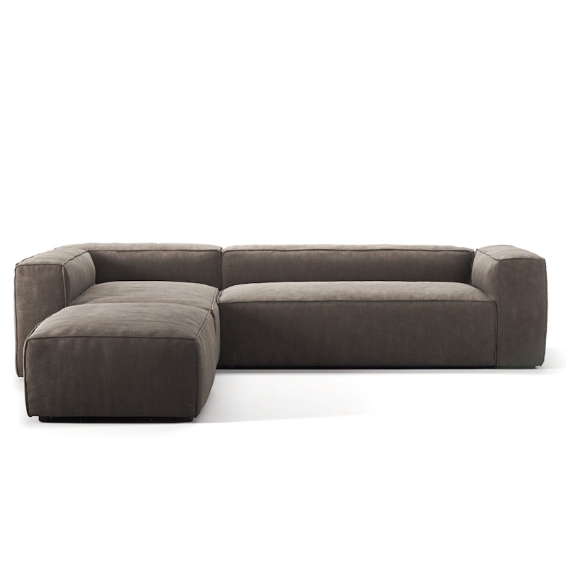 Grand 4 Seater Sofa Divan Left open end Piece, Mole Brown