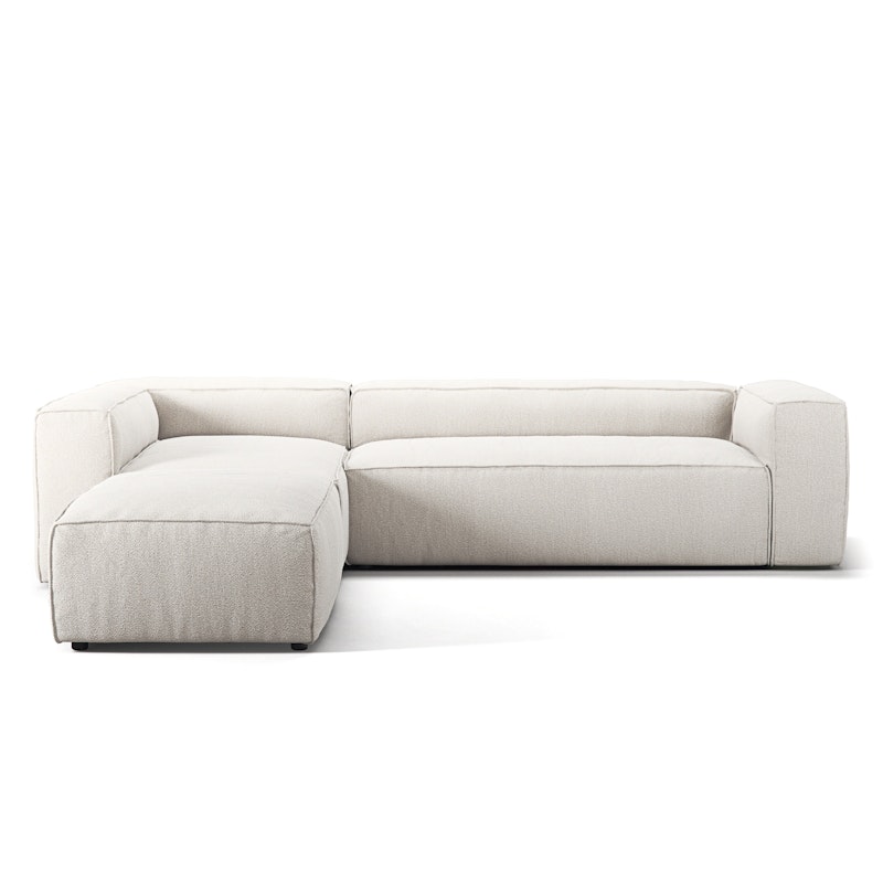 Grand 4 Seater Sofa Divan Left open end Piece, Steam White