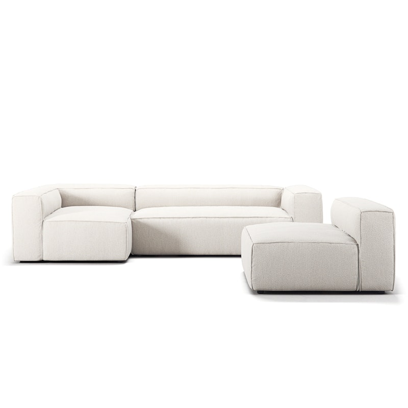 Grand 4 Seater Sofa Divan Left With Armchair, Steam White