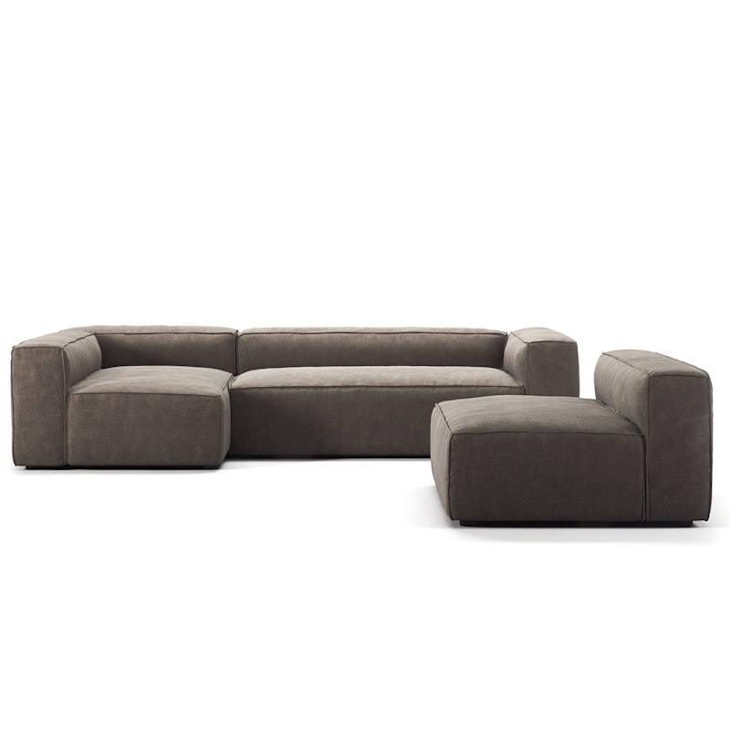 Grand 4 Seater Sofa Divan Left With Armchair, Mole Brown