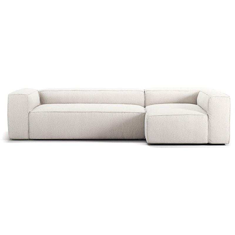 Grand 4 Seater Sofa Divan Right, Steam White