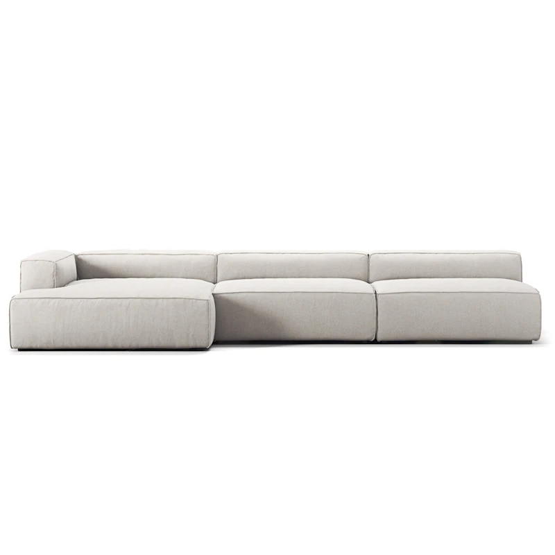 Grand 5 Seater Sofa chaise Longue Left, Moon White