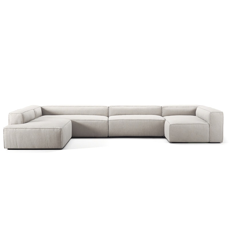 Grand 5 Seater Sofa divan Left, Moon White