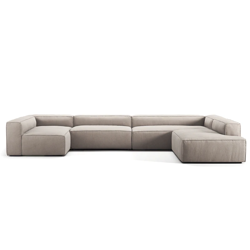 Grand 5 Seater Sofa divan Right, Sandshell Beige