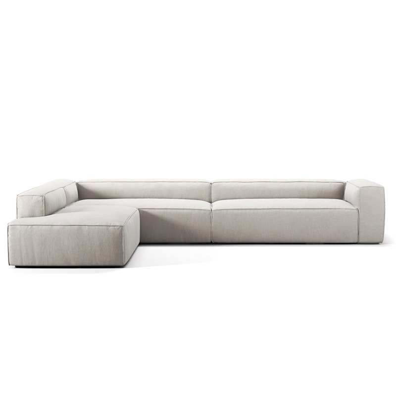 Grand Corner Sofa 5-Seater open end Left, Moon White