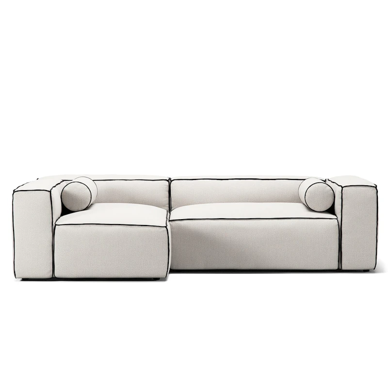 Grand Hue 3-Seater Sofa Divan Left, Steam White / Mine Graphite