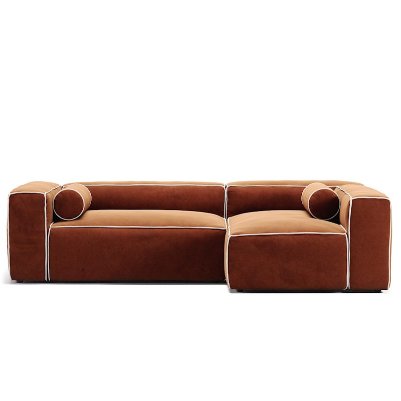 Grand Hue 3-Seater Sofa Divan Right, Copper Glow / Moon White