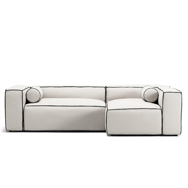 Grand Hue 3-Seater Sofa Divan Right, Steam White / Mine Graphite