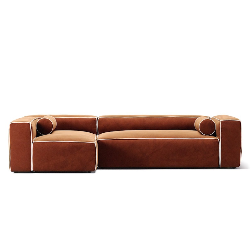 Grand Hue 4-Seater Sofa Divan Left, Copper Glow / Moon White