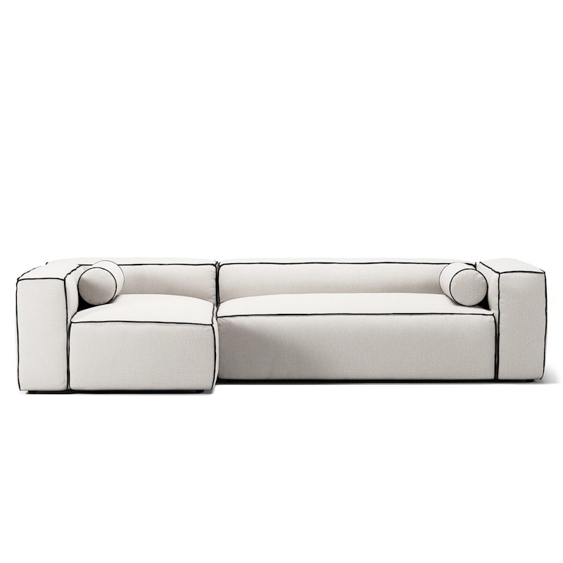 Grand Hue 4-Seater Sofa Divan Left, Steam White / Mine Graphite
