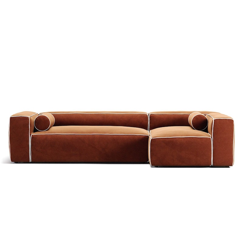 Grand Hue 4-Seater Sofa Divan Right, Copper Glow / Moon White