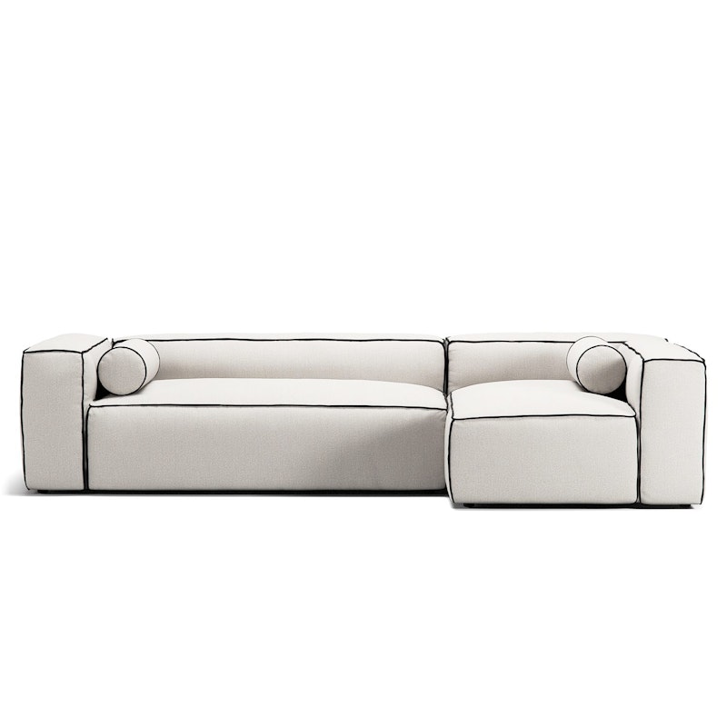 Grand Hue 4-Seater Sofa Divan Right, Steam White / Mine Graphite