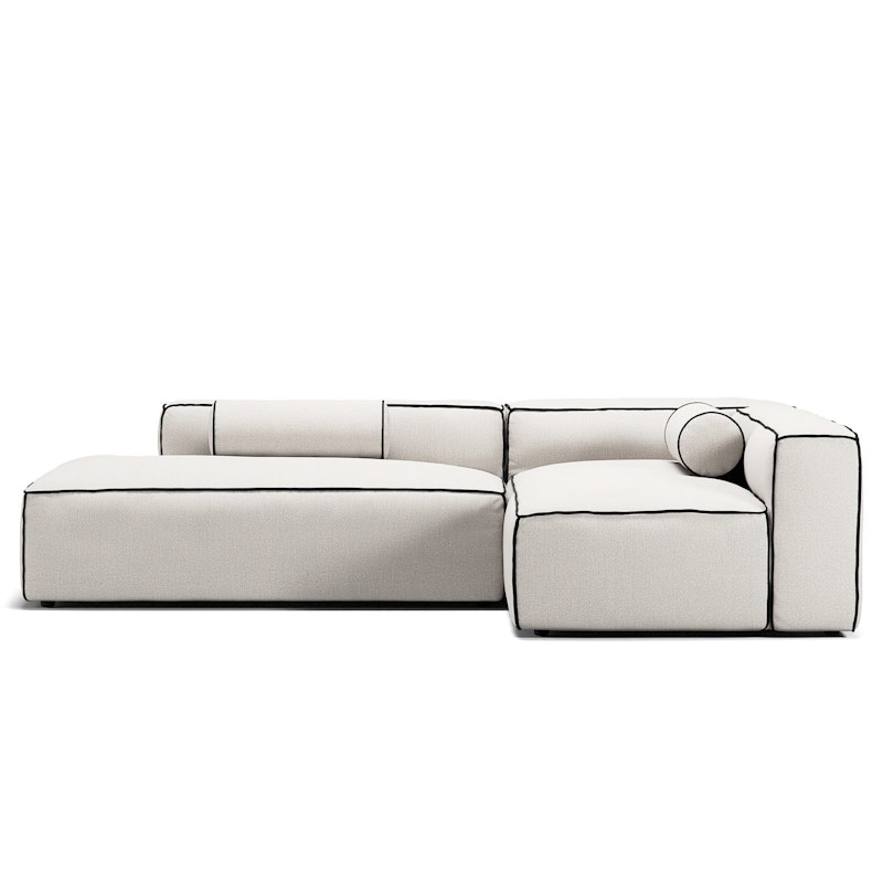 Grand Hue Lounge Sofa 3-Seater Open End Left, Steam White / Mine Graphite