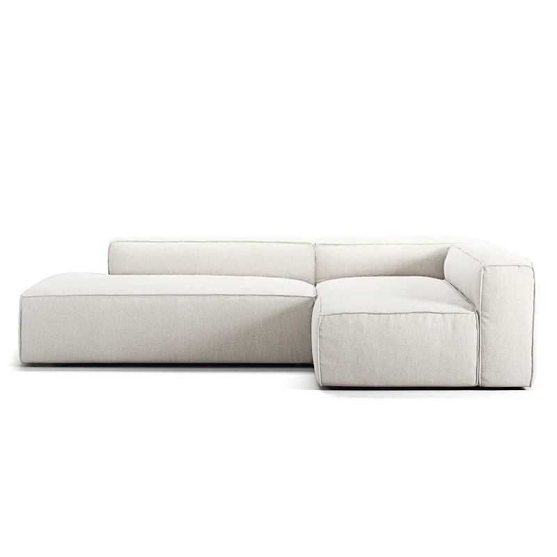 Grand Lounge Sofa 3-Seater open end Left, Steam White