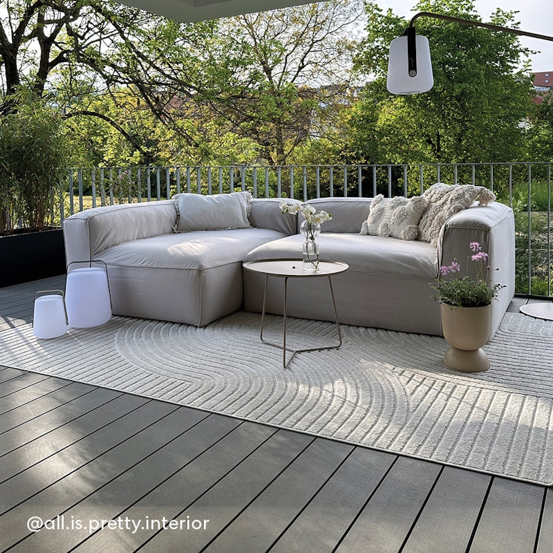 Grand Outdoor Modular Sofa, Charcoal Chiné
