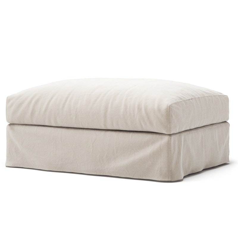 Le Grand Air Upholstery Footstool Linen, Creamy White