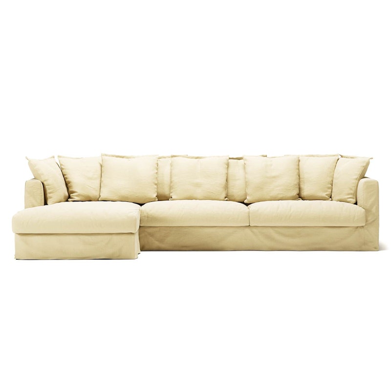Le Grand Air 3-Seater Sofa Linen Divan Left, Morning Glow