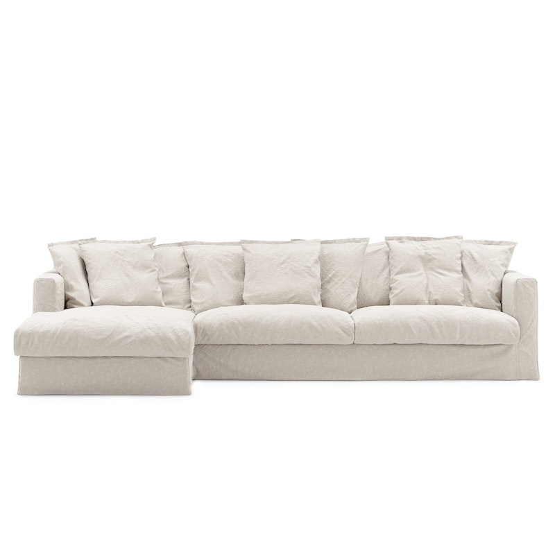 Le Grand Air 3-Seater Sofa Linen Divan Left, Creamy White