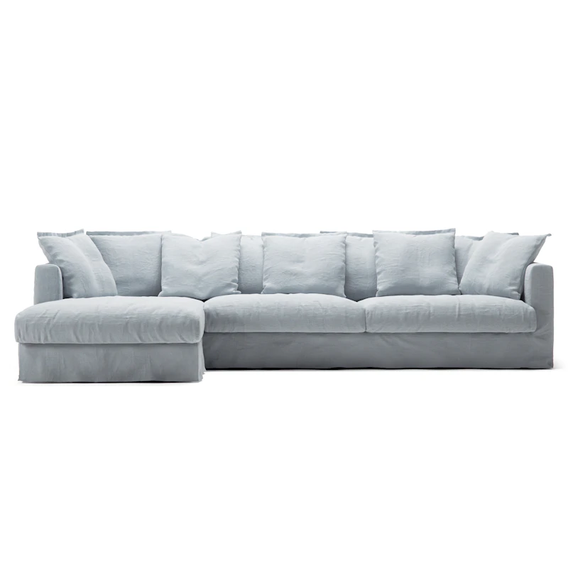 Le Grand Air 3-Seater Sofa Linen Divan Left, Nordic Sky