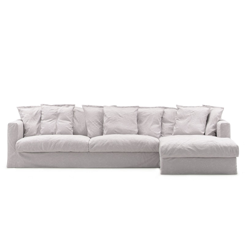 Le Grand Air 3-Seater Sofa Linen Divan Right, Misty Grey