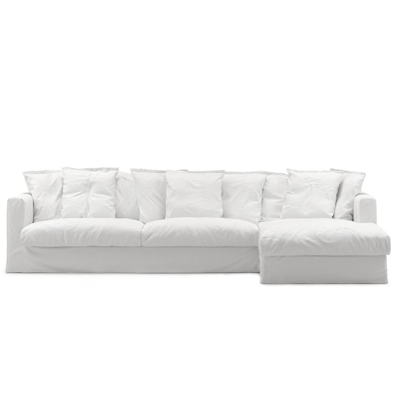 Le Grand Air 3-Seater Sofa Cotton Divan Right, White