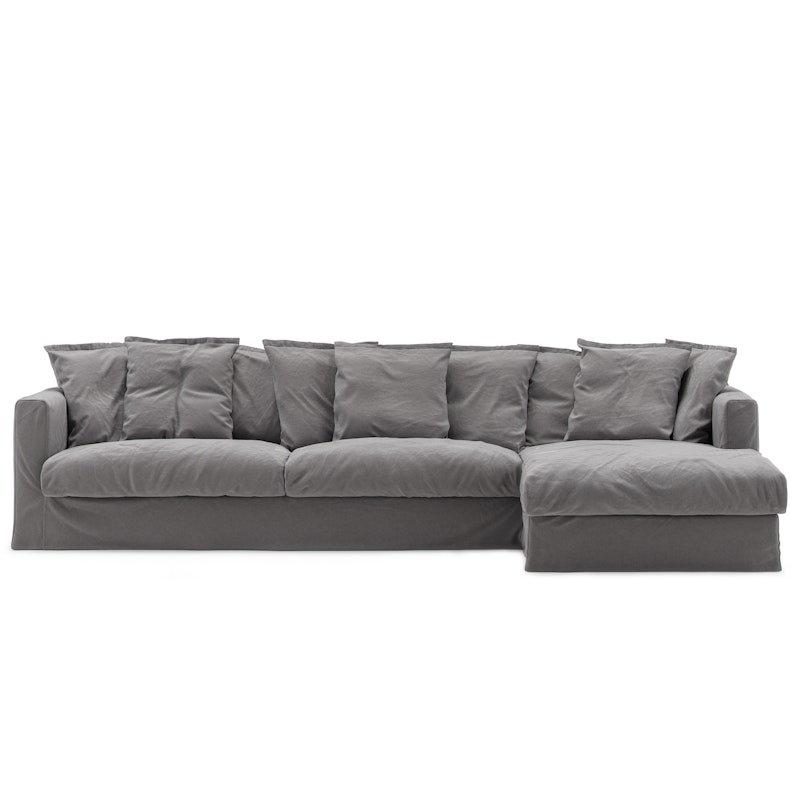 Le Grand Air 3-Seater Sofa Cotton Divan Right, Grey