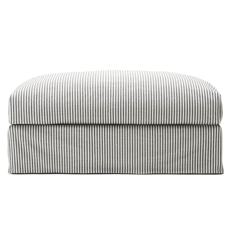 Le Grand Air Footstool Linen, Ash Stripe