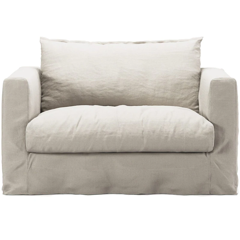 Le Grand Air Nou Love Seat Linen, Creamy White