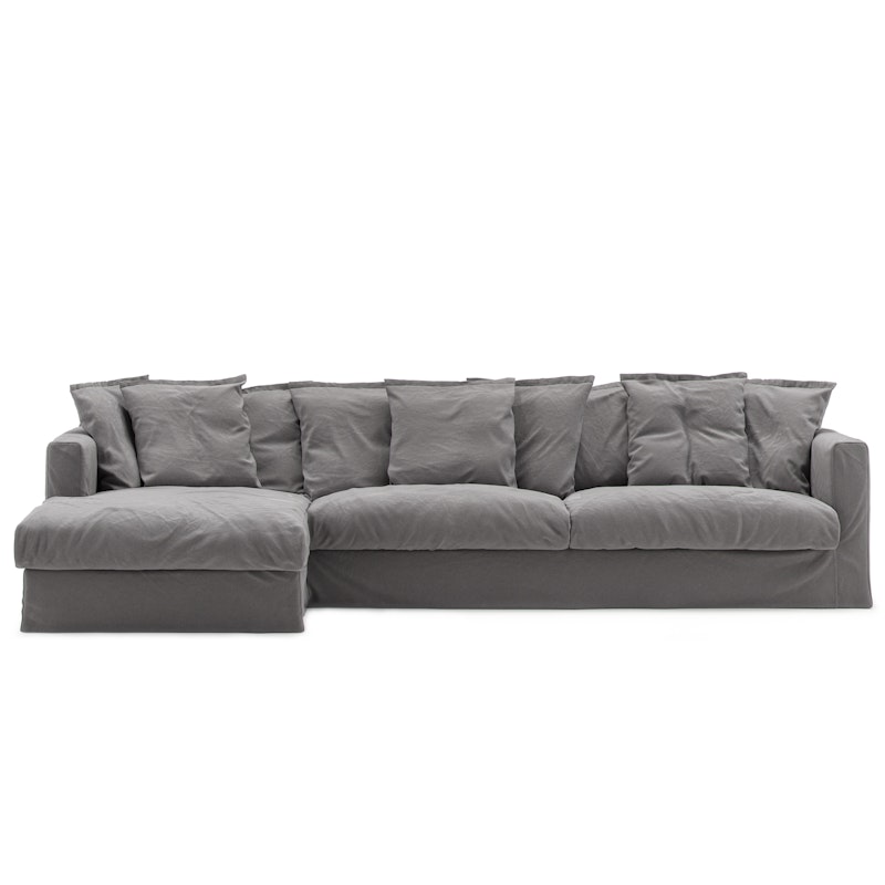 Le Grand Air 3-Seater Sofa Cotton Divan Left, Grey