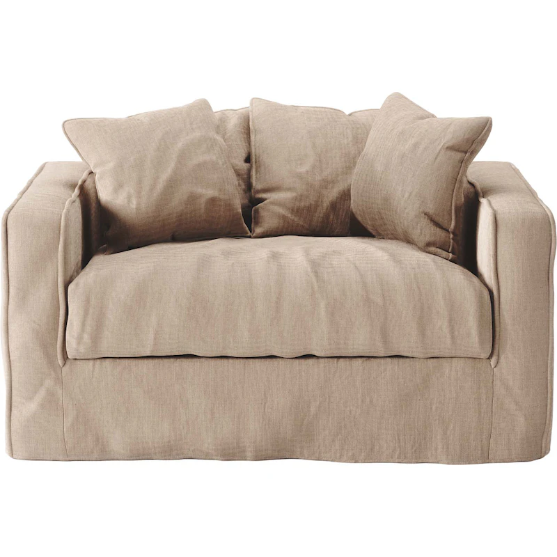 Upholstery For the Loom Love Seat Linen, Beige
