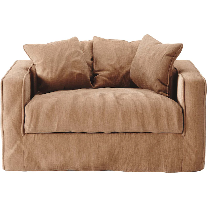 Upholstery For the Loom Love Seat Linen, Taupe