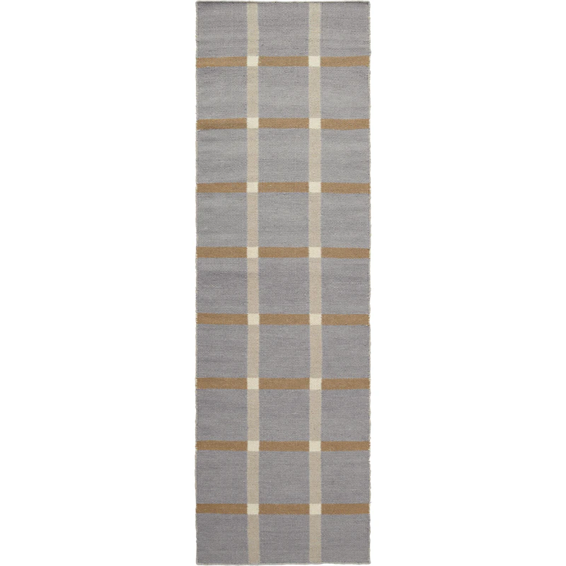 Mosaic Wool Rug 75x250 cm, Grey