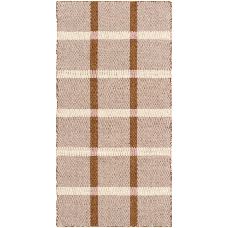 Mosaic Wool Rug 75x150 cm, Brown