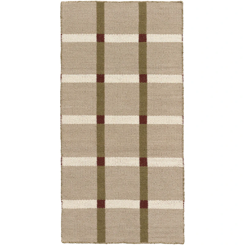 Mosaic Wool Rug 75x150 cm, Green